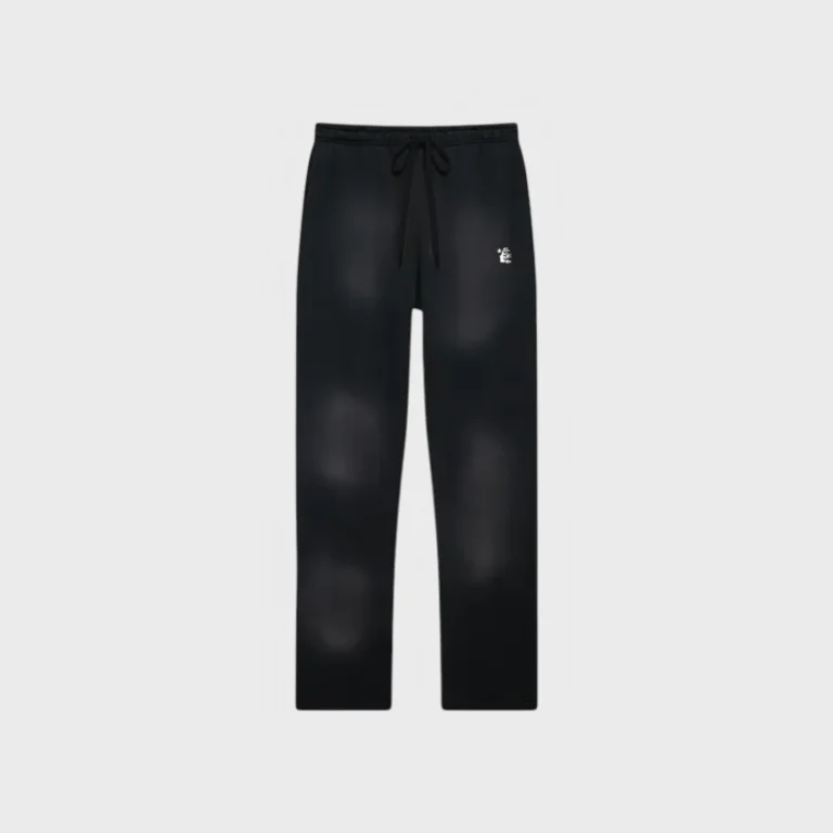 Hellstar Essentials black streetwear sweatpants featuring a comfortable drawstring waist and premium fleece construction