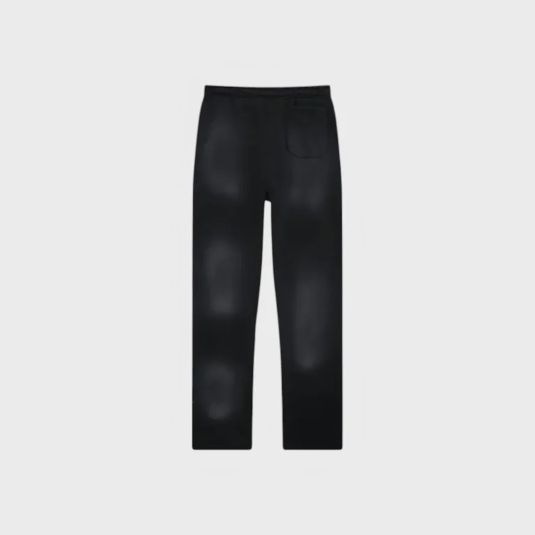 Hellstar Essentials black sweatpants made from premium heavyweight fleece with a modern, relaxed streetwear fit.