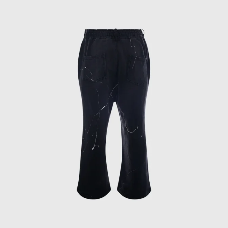 Black Hellstar Flame Sweatpants featuring signature high-definition screen-printed graphic designs on premium fleece.