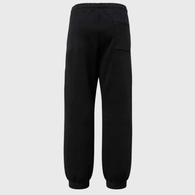 Hellstar G.A.B.O.S Black Pants for men, featuring a comfortable relaxed urban fit made from premium fleece fabric.
