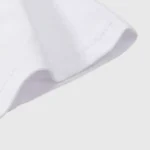 Detail shot showing the soft white 100% cotton material of the Hellstar Gone Fishin designer streetwear T-shirt.