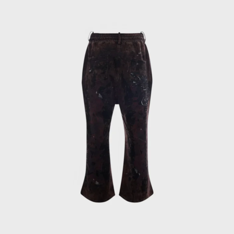 Hellstar Graffiti Sweatpants in brown featuring a signature distressed vintage wash and bold spray-paint street graphics.