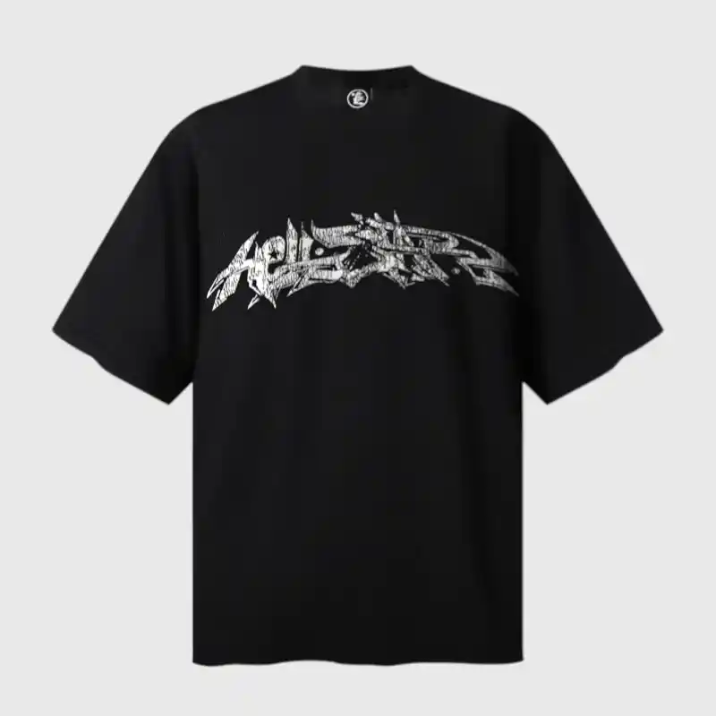Hellstar Graffiti T Shirt Black Graphic Front Premium black Hellstar Graffiti T-shirt featuring a bold white urban street style screen-printed graphic logo