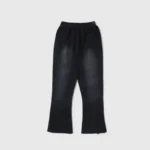 Hellstar Guts Glory black sweatpants with a relaxed athletic fit, premium vintage washed cotton, and ribbed cuffs.