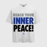 Hellstar Inner Peace white graphic t-shirt featuring REACH YOUR INNER PEACE text in a stylish, comfortable unisex fit.