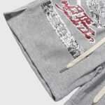 Hellstar Jupitar graphic grey terry shorts featuring distressed screen print details and a drawstring elastic waist.