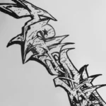 Close-up detail of the intricate, bold black and white chain-link graphic printed on the Hellstar Links T-Shirt.