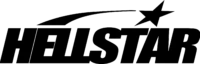 The official Hellstar clothing brand logo featuring stylized black typography and a graphic star design element.