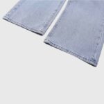 Premium light blue denim jeans for men by Hellstar featuring a high-quality vintage washed fabric construction.