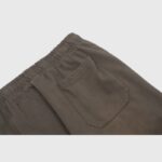 Close up view of the pocket detail on the grey Hellstar Mirror Faced Sweatpants featuring a comfortable relaxed fit.