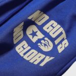 Hellstar No Guts No Glory blue tracksuit fabric featuring the iconic brand graphic and bold logo lettering