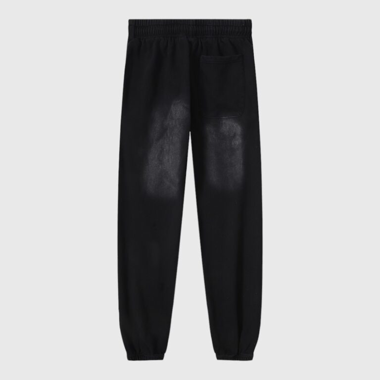 Black Hellstar No Guts No Glory sweatpants made from heavyweight fleece with a relaxed fit and drawstring waist.