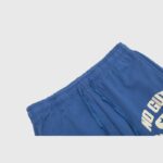 Close-up of the adjustable blue drawstring waistband on Hellstar No Guts No Glory vintage washed fleece sweatpants.
