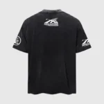 Back view of the Hellstar NY Jesus black unisex cotton graphic T-shirt with a vintage washed effect and print.