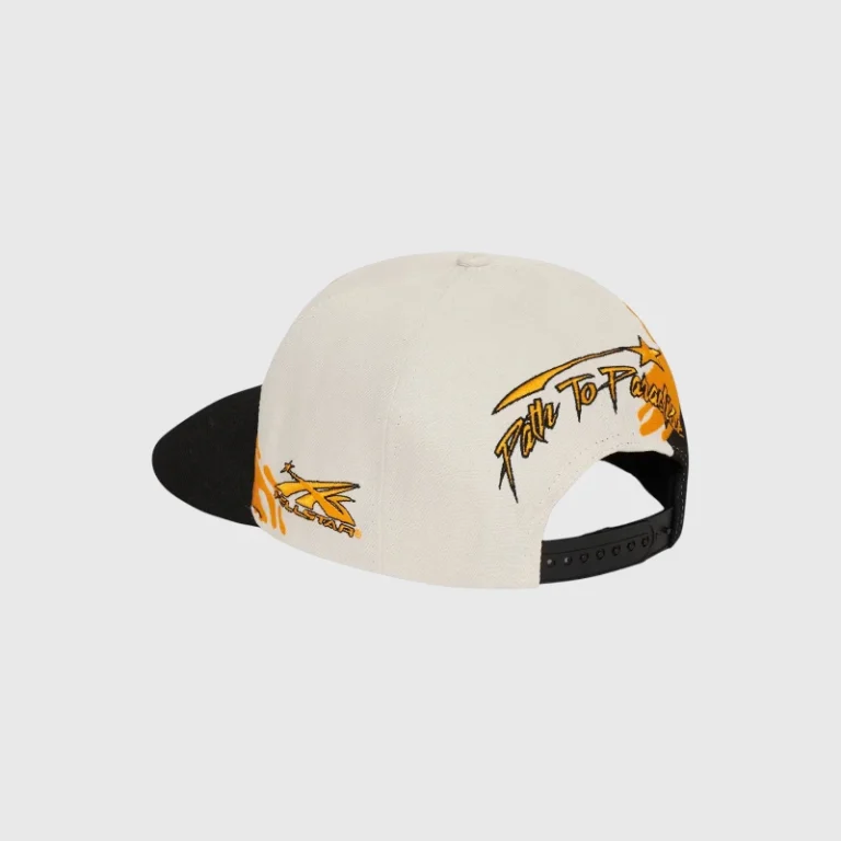 Hellstar Paintbrush Snapback Hat in yellow and black, featuring a unique paintbrush logo design and adjustable strap.