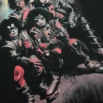 Detailed close-up of the Hellstar Paradise Girls graphic print featured on a premium black cotton streetwear t-shirt.
