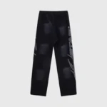 Back view of black Hellstar Studios Path To Paradise graphic sweatpants with streetwear design detailing