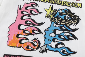 Hellstar Pixel T-Shirt in white featuring a unique screen-printed graphic design with vintage aesthetic elements.