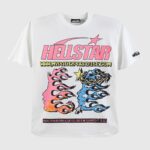 Hellstar Pixel T-Shirt in white featuring a unique screen-printed graphic design and vintage washed aesthetic.