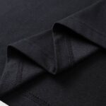 Close-up view of the premium fabric texture and durable stitching on the black Hellstar Printed sports T-shirt.