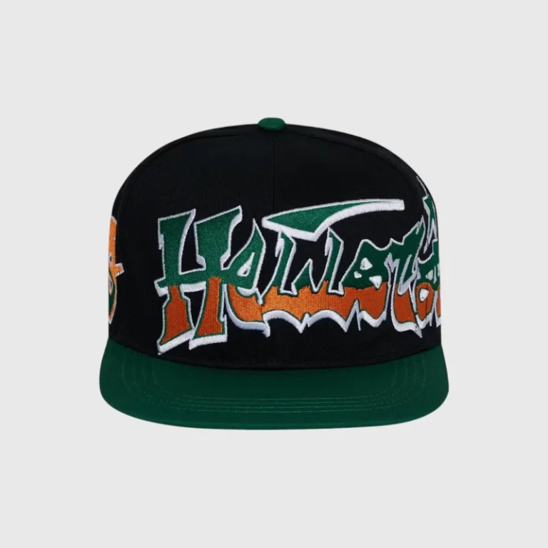 This stylish Hellstar Records snapback hat features a premium green and black embroidered design for streetwear fans.