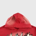 The Hellstar Records Lava pullover hoodie features a bold red design with flame-inspired graphic screen prints.