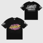 Black Hellstar Records unisex t-shirt featuring front and back graphic prints on high quality vintage washed cotton.