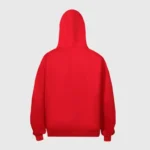 Back view of the premium Hellstar red logo print pullover hoodie, featuring durable cotton-blend fabric for streetwear.