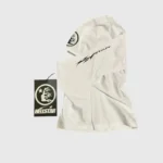 White Hellstar Sheisty Balaclava ski mask with branded tag and logo, offering premium comfort and versatile styling.