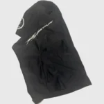 The Hellstar Shiesty Balaclava Ski Black Mask is a sleek, versatile face covering featuring branding and premium fabric.