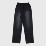 Hellstar Halloween black tracksuit pants with skeleton airbrush faded thigh print, casual elastic waist design