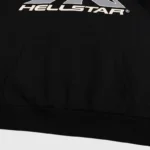 Black Hellstar Sport tracksuit hoodie with a prominent gel logo detail and a convenient front kangaroo pocket.
