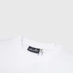 Authentic Hellstar Sport Logo sweatshirt showing the brand neck tag detail on a premium white cotton garment.