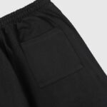 Close-up view of the rear pocket detail on the premium black heavyweight fleece Hellstar Sports streetwear sweatpant.
