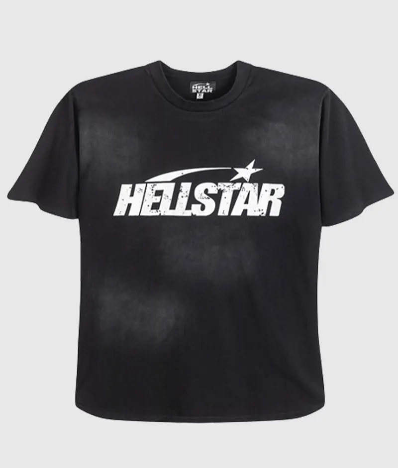 A black Hellstar Sports t-shirt with a white branded graphic, premium streetwear style for a modern casual look.