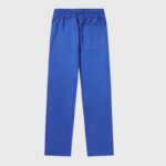 Back view of the blue Hellstar Sports Gel sweatpants featuring a relaxed fit, cotton fabric, and a convenient rear pocket.