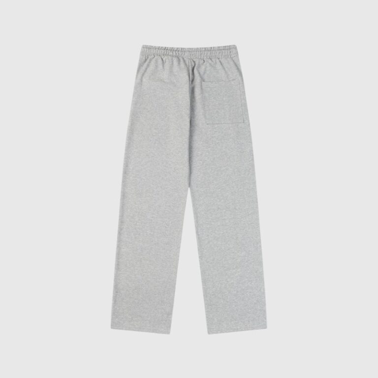 Back view of the Hellstar Sports grey sweatpant featuring a comfortable fit and premium heavyweight fleece fabric.