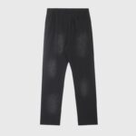 Back view of the Hellstar Sports Jet Black sweatpants featuring heavyweight fleece and a rear patch pocket.