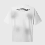 Back view of a white Hellstar Sports vintage-style cotton t-shirt featuring a bold distressed graphic logo print.