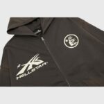 Hellstar Sports Zip-Up Hoodie in Jet-Black featuring the signature Hellstar logo and streetwear aesthetic design.