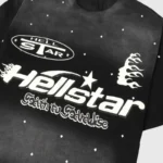Hellstar Starry Sky T-Shirt in black featuring a vintage-inspired cosmic graphic print and classic streetwear branding.