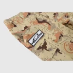 Hellstar Studios Bermuda War Shorts featuring a unique desert camo map print and signature logo badge detailing.