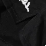 Hellstar Studios black shorts featuring detailed white graphic screen prints on premium heavyweight cotton fleece.