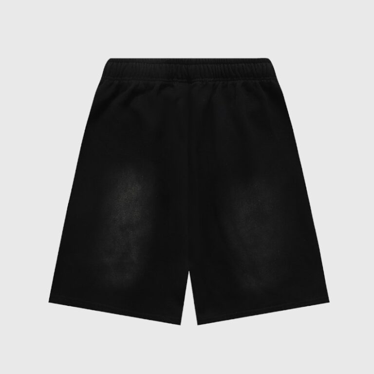 Hellstar Studios Classic Black Shorts featuring a relaxed fit and a premium vintage washed fabric finish