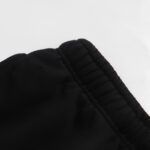 Detail shot of the Hellstar Studios Classic Black Shorts, highlighting the premium elastic waistband and fabric.