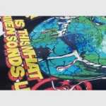 Close-up view of the Hellstar Studios Heaven on Earth hoodie featuring a cracked earth graphic and bold typography.