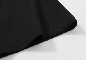Close-up view of the black fabric on the Hellstar Studios Heaven Sounds Like t-shirt, showing premium cotton quality.