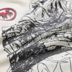 Close-up view of the premium cotton fabric and intricate graphic print of the Hellstar Studios Human Development T-Shirt.