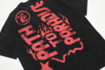 Black Hellstar Studios Jesus Emblem T-Shirt featuring the Path to Paradise graphic print on the back of the shirt.