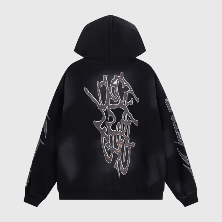 Hellstar Studios Path To Paradise black hoodie with unique back graphic for a premium urban streetwear look